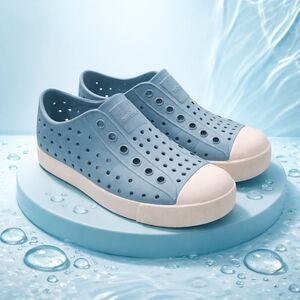 Native Kids Jefferson Sandals Shoes - Sky Blue / Shell White Size C12